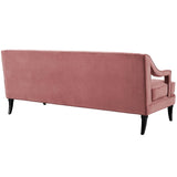 Concur Button Tufted Performance Velvet Sofa Dusty Rose EEI-2997-DUS