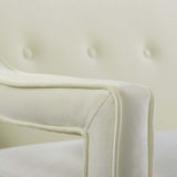 Concur Button Tufted Performance Velvet Sofa Ivory EEI-2997-IVO