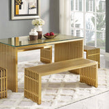 Gridiron Large Stainless Steel Bench Gold EEI-3000-GLD