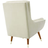 Suggest Button Tufted Performance Velvet Lounge Chair Ivory EEI-3001-IVO