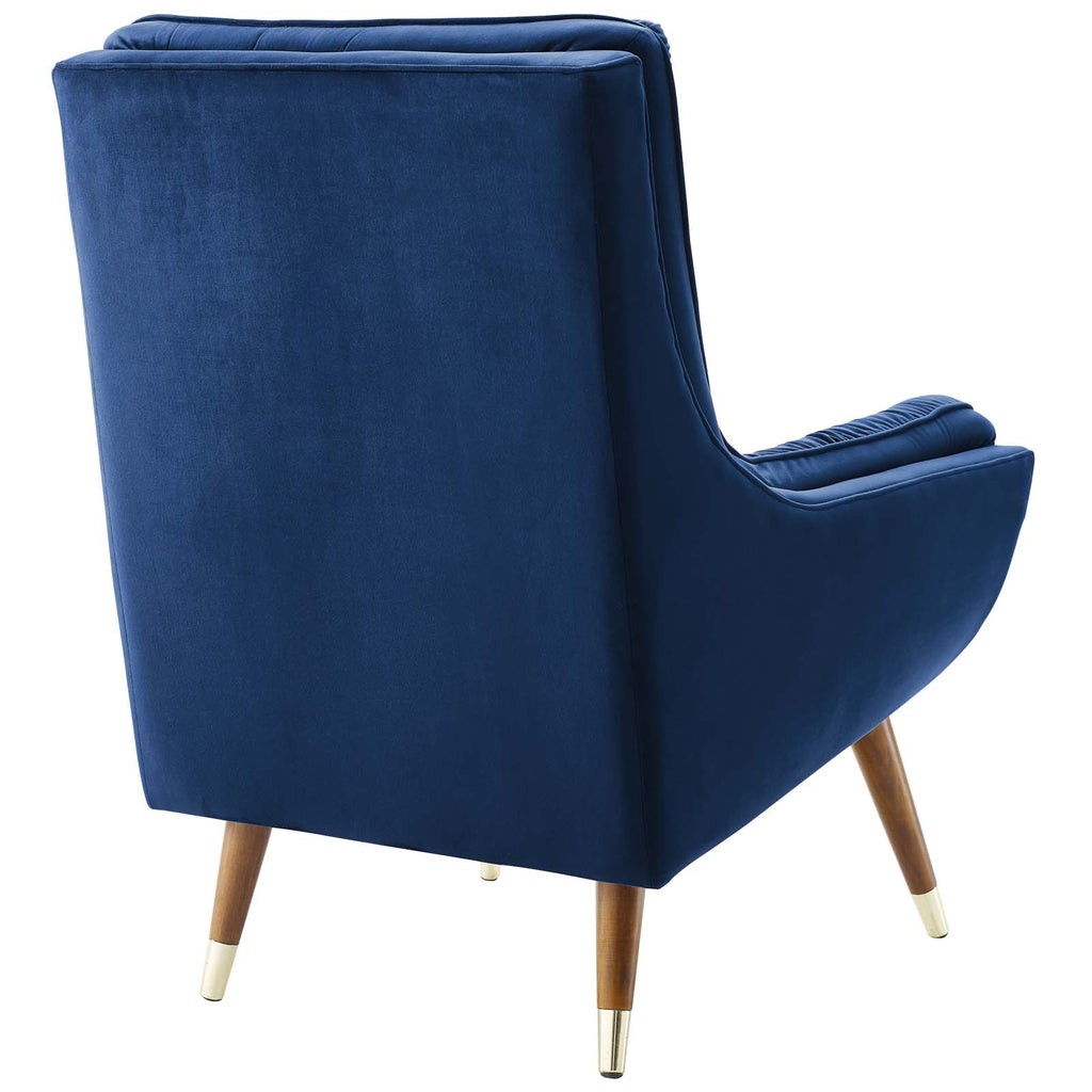 Suggest Button Tufted Performance Velvet Lounge Chair Navy EEI-3001-NAV