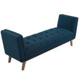 Haven Tufted Button Upholstered Fabric Accent Bench Azure EEI-3002-AZU