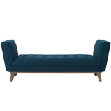 Haven Tufted Button Upholstered Fabric Accent Bench Azure EEI-3002-AZU