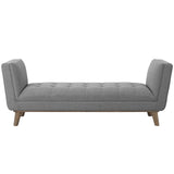 Haven Tufted Button Upholstered Fabric Accent Bench Light Gray EEI-3002-LGR