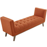 Haven Tufted Button Upholstered Fabric Accent Bench Orange EEI-3002-ORA