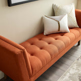 Haven Tufted Button Upholstered Fabric Accent Bench Orange EEI-3002-ORA