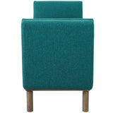 Haven Tufted Button Upholstered Fabric Accent Bench Teal EEI-3002-TEA