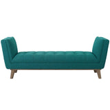 Haven Tufted Button Upholstered Fabric Accent Bench Teal EEI-3002-TEA