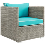 Modway Furniture Repose 3 Piece Outdoor Patio Sectional Set EEI-3006-LGR-TRQ-SET