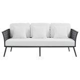 Stance Outdoor Patio Aluminum Sofa Gray White EEI-3020-GRY-WHI