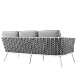 Stance Outdoor Patio Aluminum Sofa White Gray EEI-3020-WHI-GRY