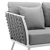 Stance Outdoor Patio Aluminum Sofa White Gray EEI-3020-WHI-GRY