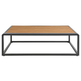 Stance Outdoor Patio Aluminum Coffee Table Gray Natural EEI-3021-GRY-NAT