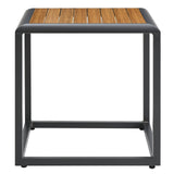 Stance Outdoor Patio Aluminum Side Table Gray Natural EEI-3022-GRY-NAT