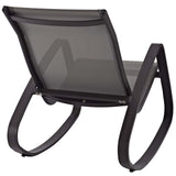 Traveler Rocking Outdoor Patio Mesh Sling Lounge Chair Espresso EEI-3027-BLK-BLK