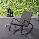 Traveler Rocking Outdoor Patio Mesh Sling Lounge Chair Espresso EEI-3027-BLK-BLK