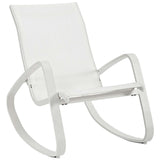 Traveler Rocking Outdoor Patio Mesh Sling Lounge Chair White White EEI-3027-WHI-WHI