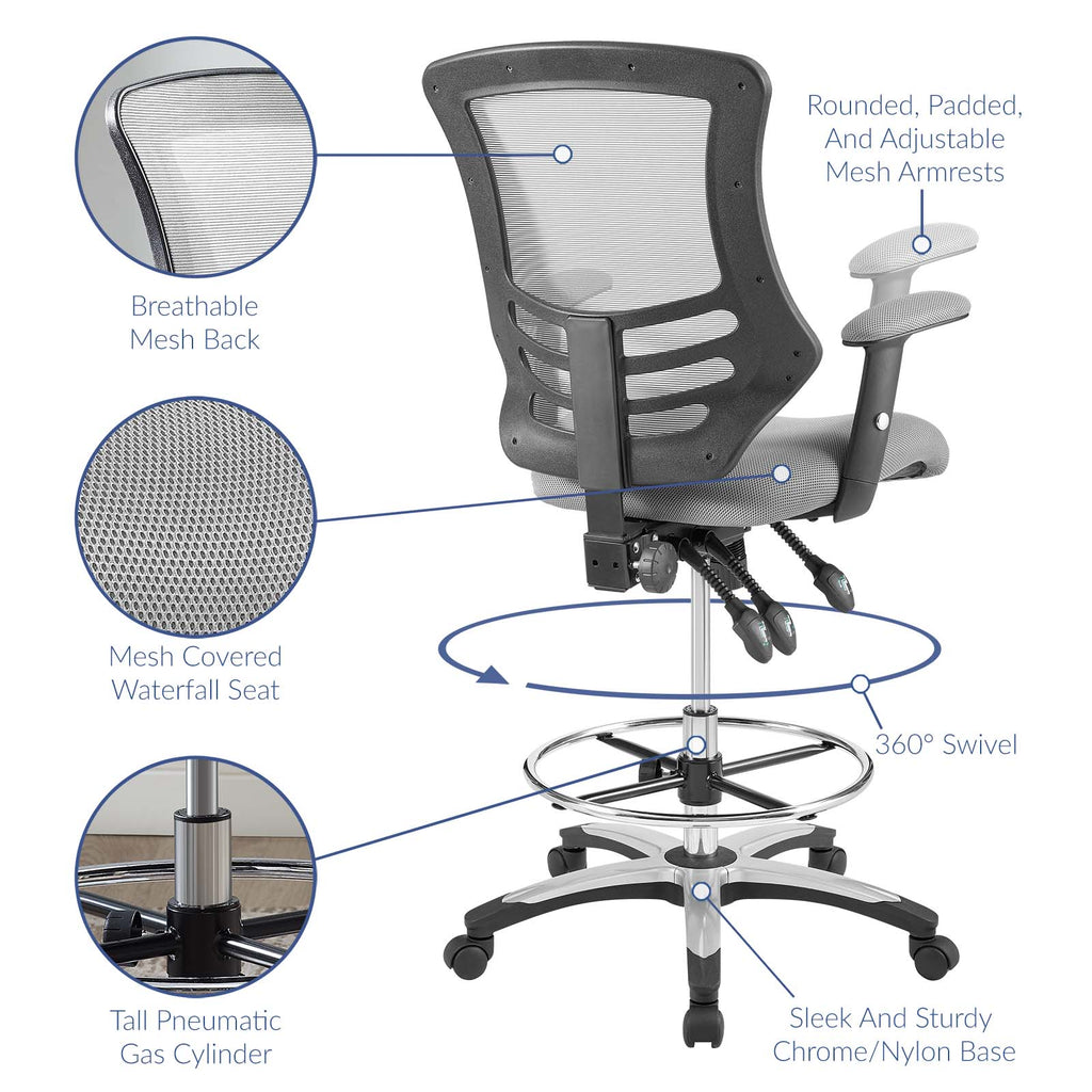 Calibrate Mesh Drafting Chair Gray EEI-3043-GRY