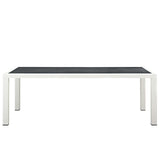 Stance 90.5" Outdoor Patio Aluminum Dining Table White Gray EEI-3052-WHI-GRY