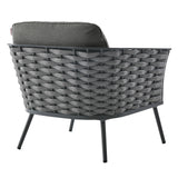Stance Outdoor Patio Aluminum Armchair Gray Charcoal EEI-3054-GRY-CHA