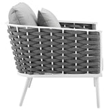 Stance Outdoor Patio Aluminum Armchair White Gray EEI-3054-WHI-GRY