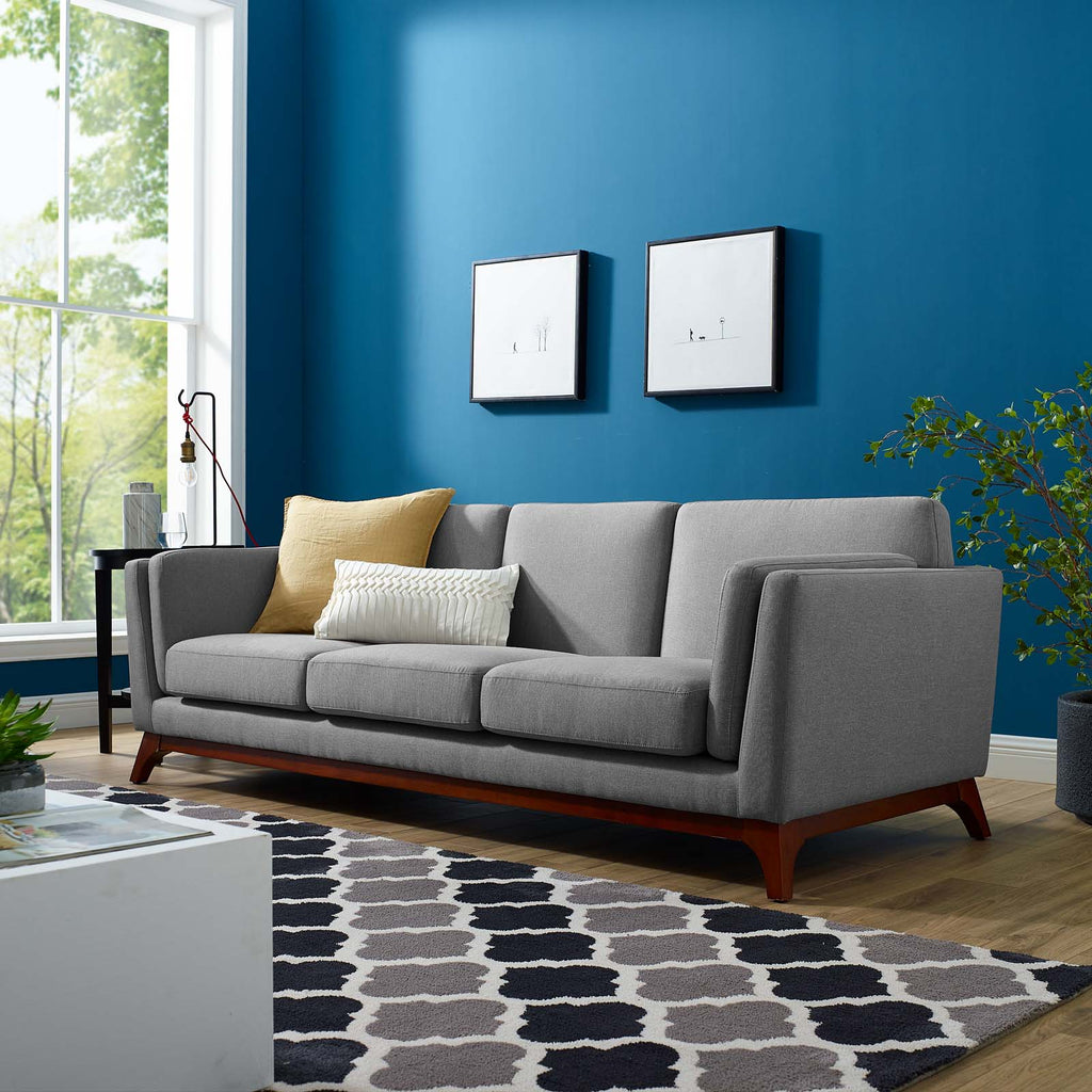 Chance Upholstered Fabric Sofa Light Gray EEI-3062-LGR