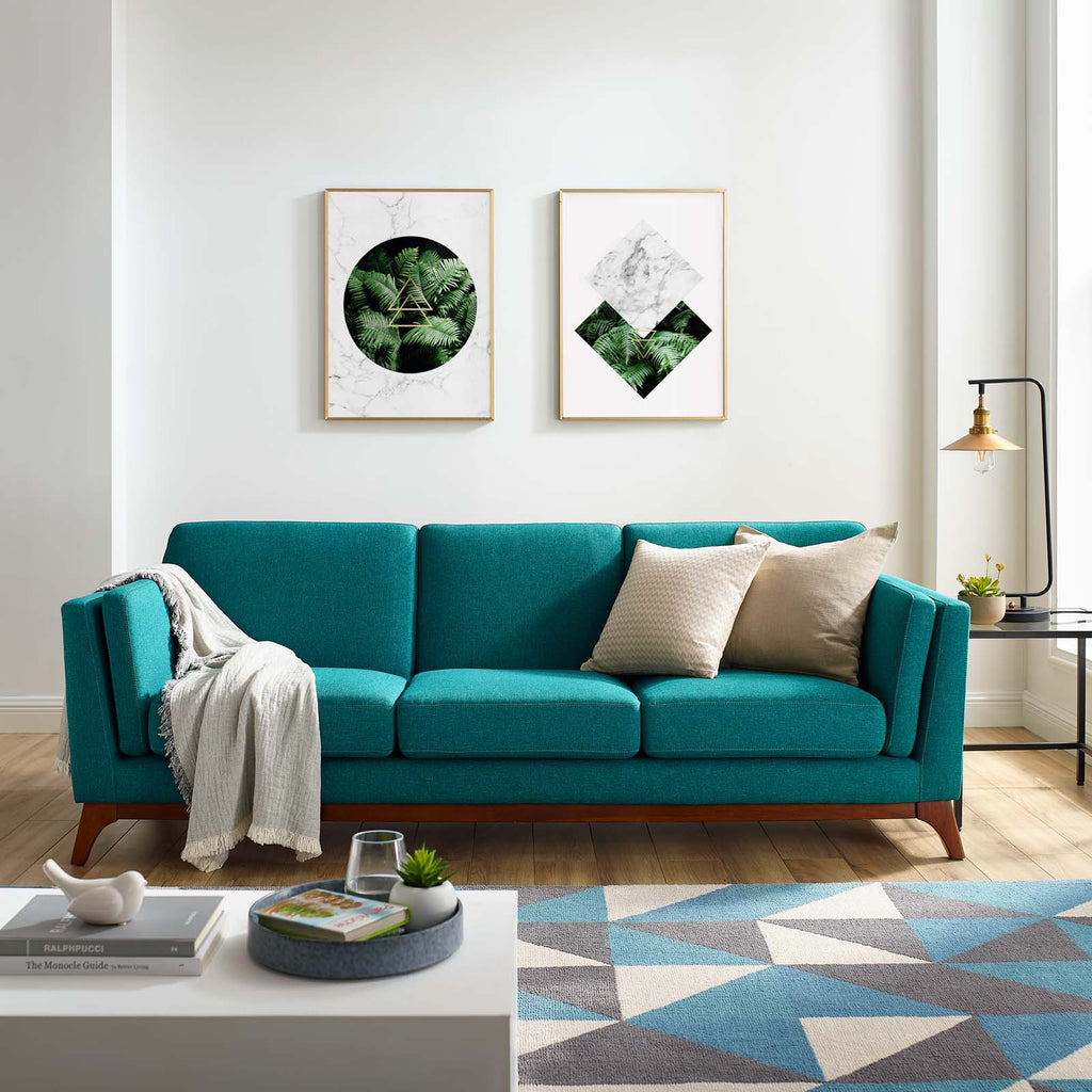 Chance Upholstered Fabric Sofa Teal EEI-3062-TEA