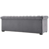 Heritage Performance Velvet Sofa Gray EEI-3064-GRY