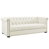 Heritage Performance Velvet Sofa Ivory EEI-3064-IVO