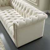 Heritage Performance Velvet Sofa Ivory EEI-3064-IVO