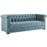 Heritage Performance Velvet Sofa Sea Blue EEI-3064-SEA