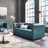 Heritage Performance Velvet Sofa Sea Blue EEI-3064-SEA