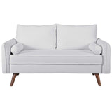 Revive Upholstered Fabric Loveseat White EEI-3091-WHI