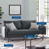 Revive Upholstered Fabric Sofa Gray EEI-3092-GRY