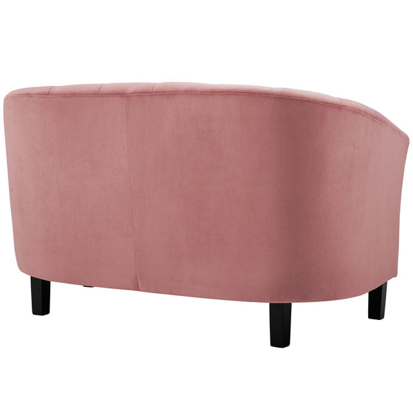 Prospect Channel Tufted Performance Velvet Loveseat Dusty Rose EEI-3137-DUS