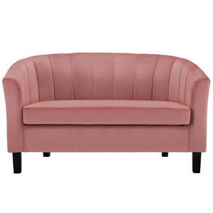 Prospect Channel Tufted Performance Velvet Loveseat Dusty Rose EEI-3137-DUS