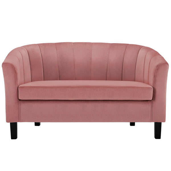 Prospect Channel Tufted Performance Velvet Loveseat Dusty Rose EEI-3137-DUS