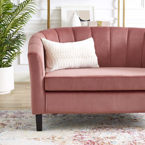 Prospect Channel Tufted Performance Velvet Loveseat Dusty Rose EEI-3137-DUS