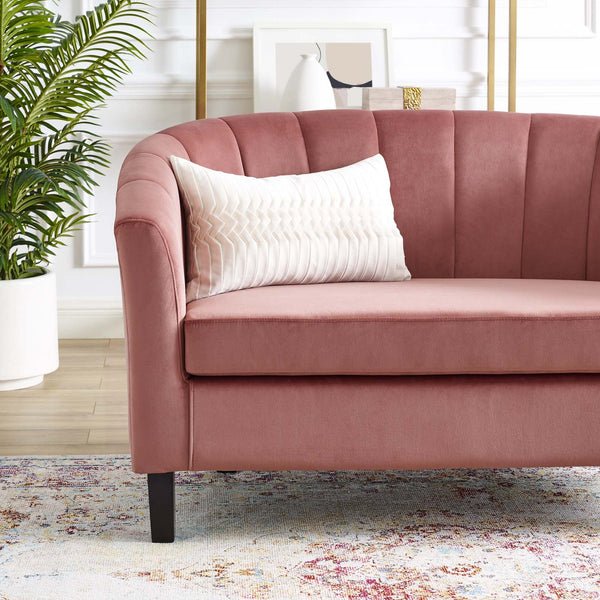 Prospect Channel Tufted Performance Velvet Loveseat Dusty Rose EEI-3137-DUS