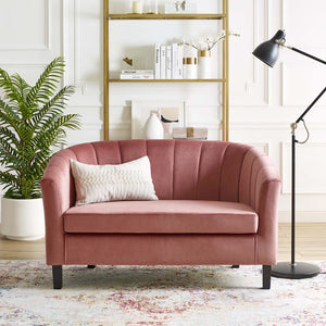 Prospect Channel Tufted Performance Velvet Loveseat Dusty Rose EEI-3137-DUS