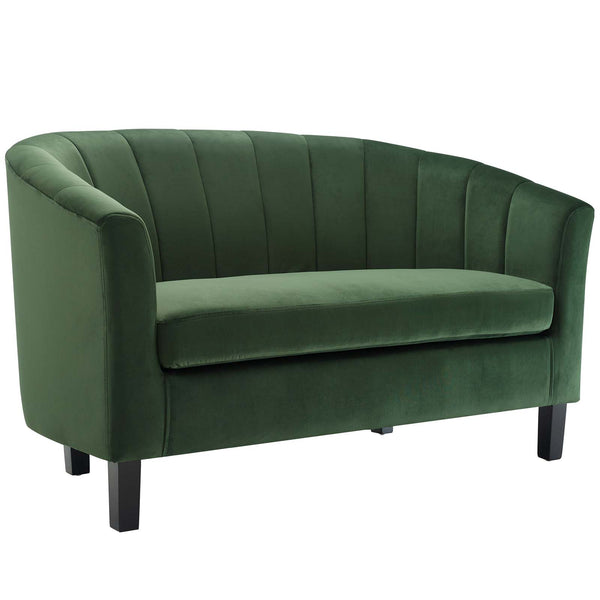 Prospect Channel Tufted Performance Velvet Loveseat Emerald EEI-3137-EME