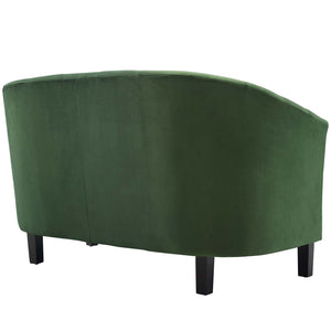 Prospect Channel Tufted Performance Velvet Loveseat Emerald EEI-3137-EME