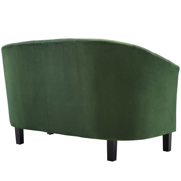 Prospect Channel Tufted Performance Velvet Loveseat Emerald EEI-3137-EME