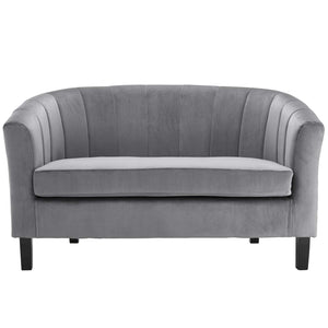 Prospect Channel Tufted Performance Velvet Loveseat Gray EEI-3137-GRY