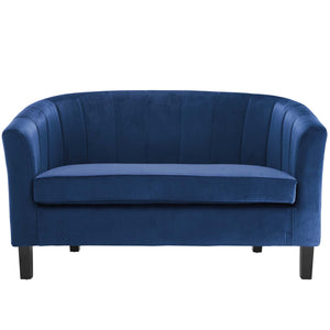 Prospect Channel Tufted Performance Velvet Loveseat Navy EEI-3137-NAV