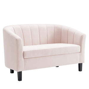 Prospect Channel Tufted Performance Velvet Loveseat Pink EEI-3137-PNK