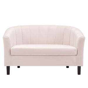 Prospect Channel Tufted Performance Velvet Loveseat Pink EEI-3137-PNK