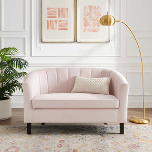 Prospect Channel Tufted Performance Velvet Loveseat Pink EEI-3137-PNK