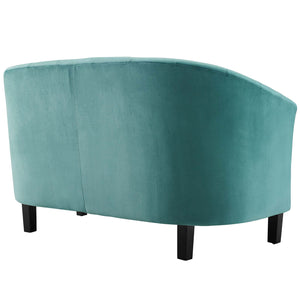 Prospect Channel Tufted Performance Velvet Loveseat Teal EEI-3137-TEA