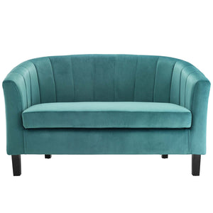 Prospect Channel Tufted Performance Velvet Loveseat Teal EEI-3137-TEA